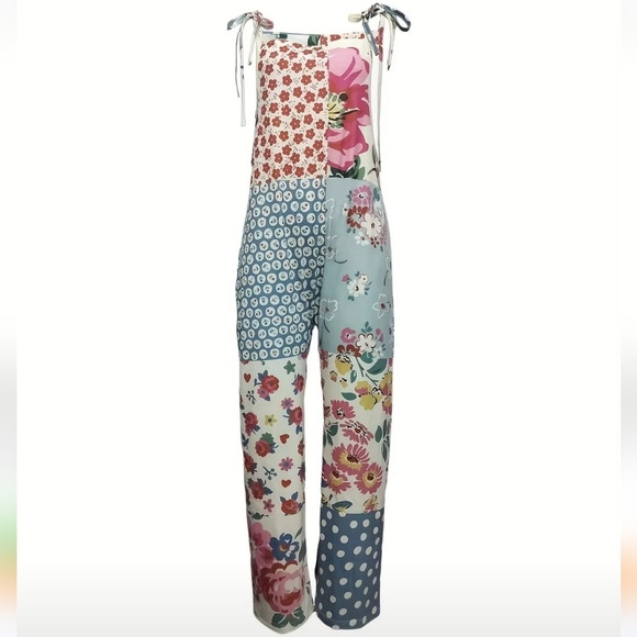 Floral Print Tie-Shoulder Jumpsuit - Picture 2 of 3